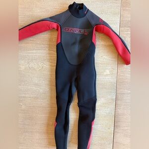 O'Neill girls Black and coral Full-Body Wetsuit surfing ocean swimming